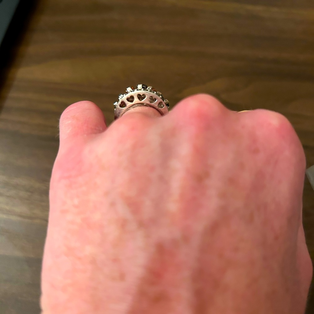 Size 7 Silver Gem Stone Ring - image 4